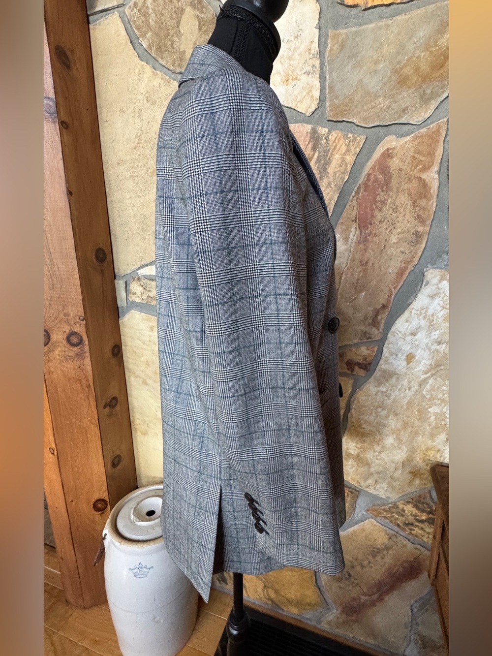 Madewell Caldwell Double Breasted Blazer Peaked Lapel Edition Suiting Glen Plaid - Picture 4 of 17